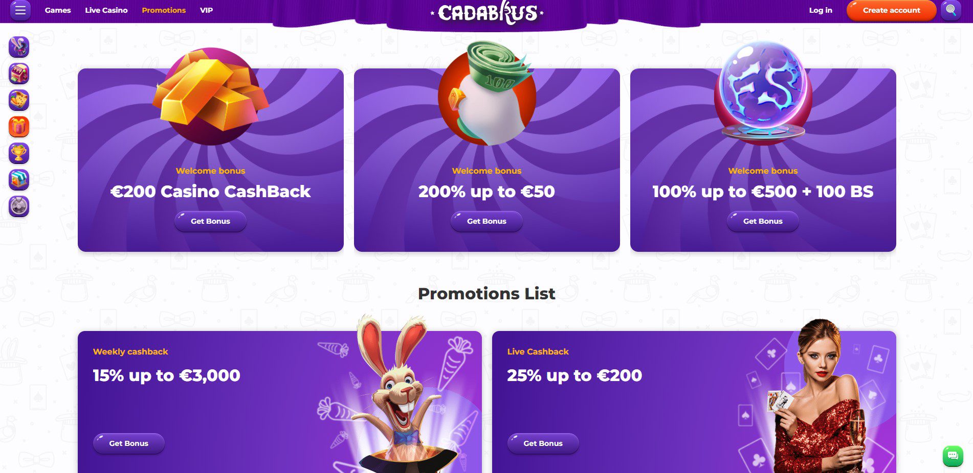 Cadabrus Casino Promotions